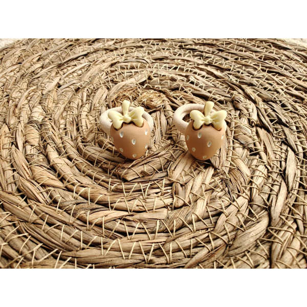 Haarelastiek - aardbei bruin