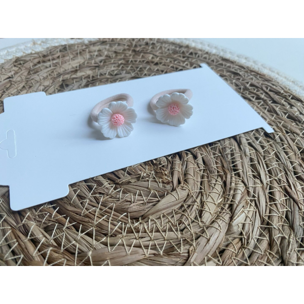 Haarelastiek - bloem roze