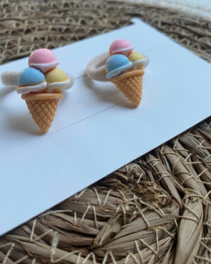 Haarelastiek icecream blauw