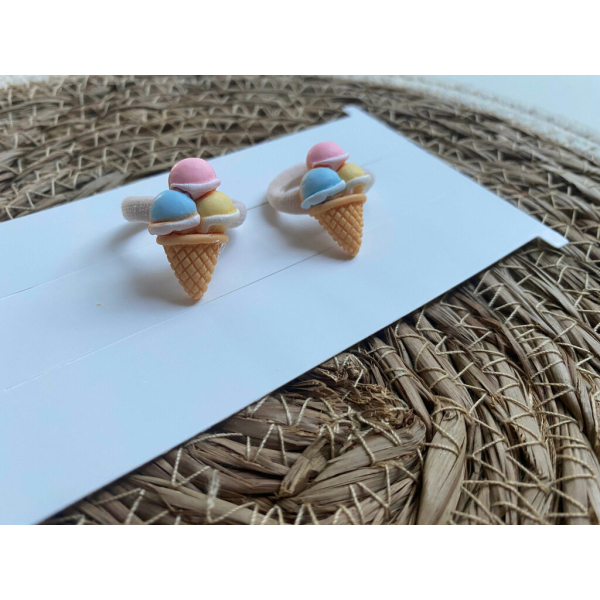 Haarelastiek icecream blauw